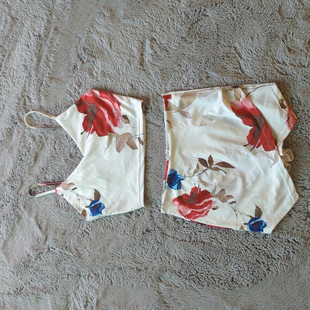 2 piece summer crop top and mini skort.